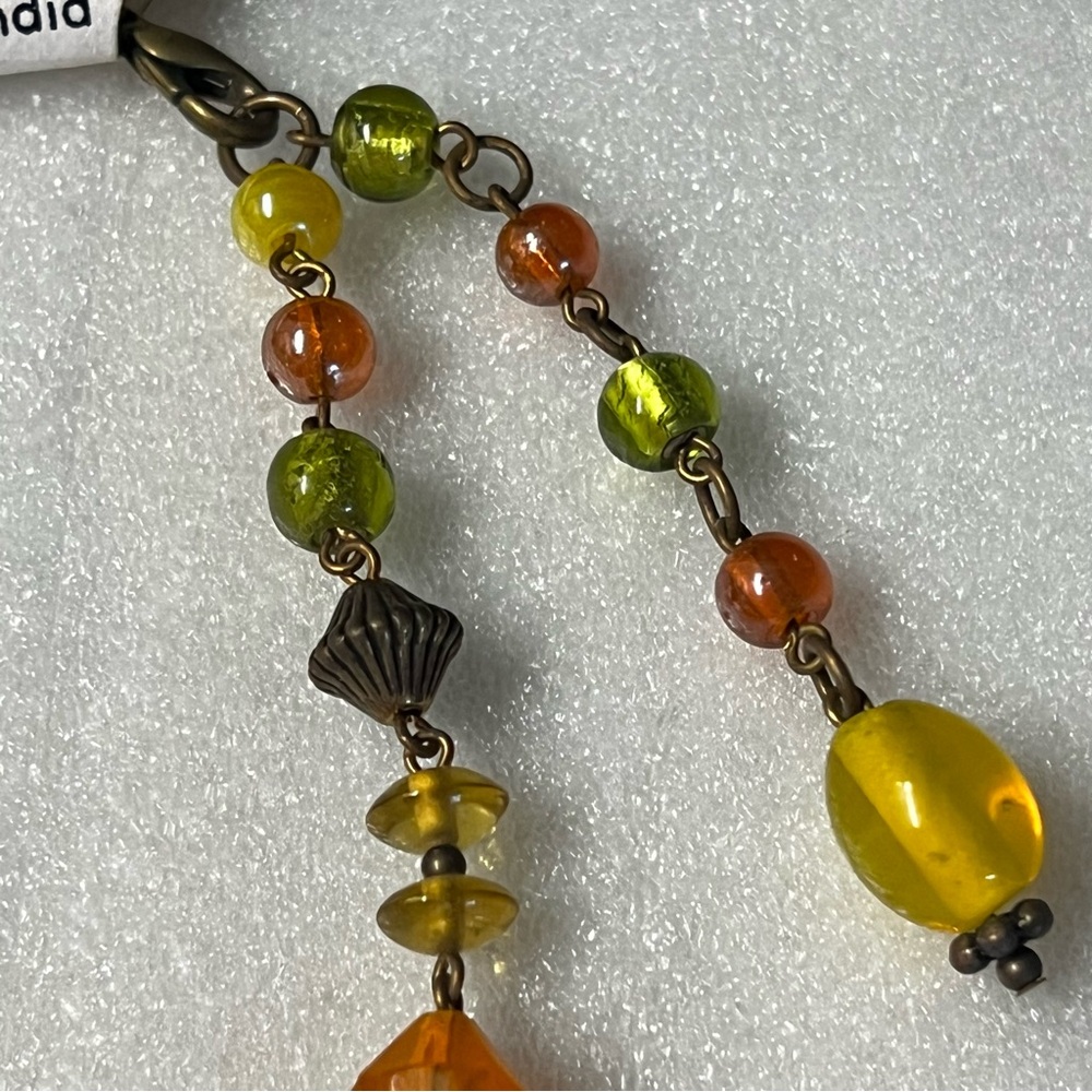 Vintage Aris by Treska 70’s Glass Bead Necklace Bohemian Artsy Minimalistic - Picture 5 of 6